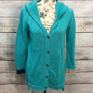 Barbara Wells Studio Hood Cardigan Sweater Linen Size XS
